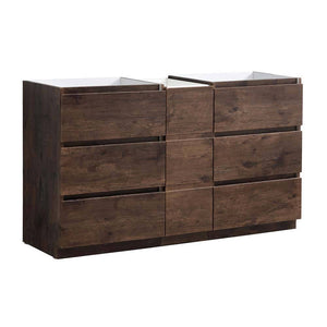 Fresca FCB93-241224RW-D Lazzaro 60" Rosewood Free Standing Double Sink Modern Bathroom Cabinet