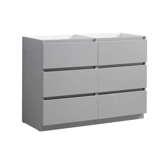 Fresca FCB93-2424GR-D Lazzaro 48" Gray Free Standing Double Sink Modern Bathroom Cabinet