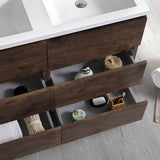 Fresca FCB93-2424RW-D-I Lazzaro 48" Rosewood Free Standing Modern Bathroom Cabinet with Integrated Double Sink