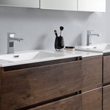 Fresca FCB93-301230RW-D-I Lazzaro 72" Rosewood Free Standing Double Sink Modern Bathroom Cabinet with Integrated Sinks