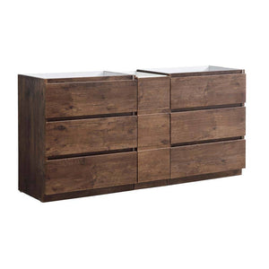 Fresca FCB93-301230RW-D Lazzaro 72" Rosewood Free Standing Double Sink Modern Bathroom Cabinet