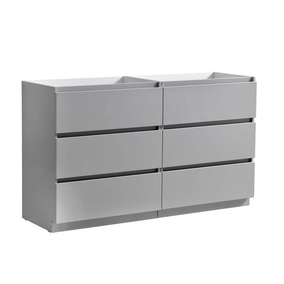 Fresca FCB93-3030GR-D Lazzaro 60" Gray Free Standing Double Sink Modern Bathroom Cabinet