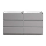 Fresca FCB93-3030GR-D Lazzaro 60" Gray Free Standing Double Sink Modern Bathroom Cabinet