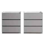 Fresca FCB93-3030GR-D Lazzaro 60" Gray Free Standing Double Sink Modern Bathroom Cabinet