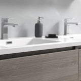 Fresca FCB93-3030MGO-D-I Lazzaro 60" Gray Wood Free Standing Modern Bathroom Cabinet with Integrated Double Sink