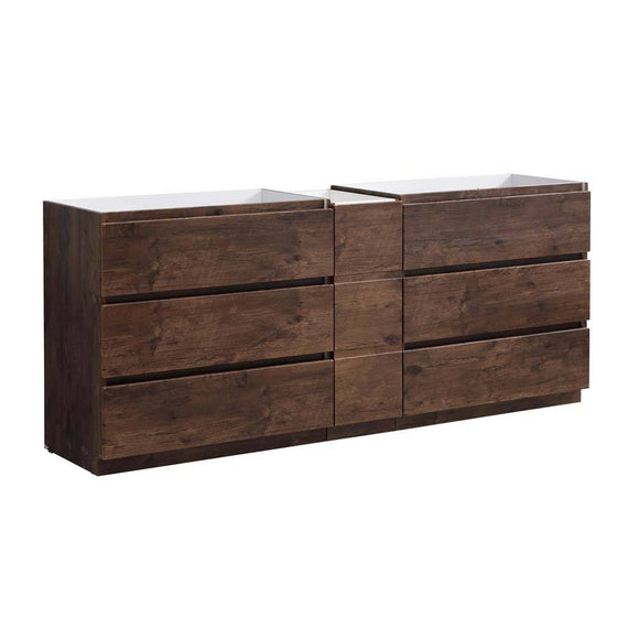 Fresca FCB93-361236RW-D Lazzaro 84" Rosewood Free Standing Double Sink Modern Bathroom Cabinet