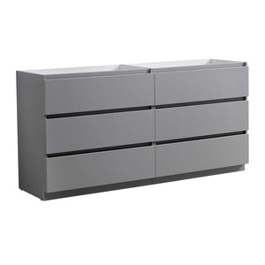 Fresca FCB93-3636GR-D Lazzaro 70" Gray Free Standing Double Sink Modern Bathroom Cabinet