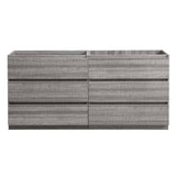 Fresca FCB93-3636HA-D Lazzaro 70" Ash Gray Free Standing Double Sink Modern Bathroom Cabinet