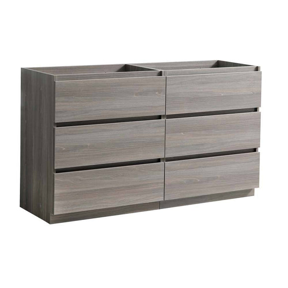 Fresca FCB93-3636MGO-D Lazzaro 70" Gray Wood Free Standing Double Sink Modern Bathroom Cabinet