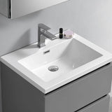 Fresca FCB9324GR-I Lazzaro 24" Gray Free Standing Modern Bathroom Cabinet with Integrated Sink