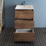 Fresca FCB9324RW-I Lazzaro 24" Rosewood Free Standing Modern Bathroom Cabinet with Integrated Sink