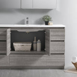 Fresca FCB9360HA-S-I Lazzaro 60" Ash Gray Free Standing Modern Bathroom Cabinet with Integrated Single Sink