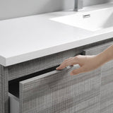 Fresca FCB9360HA-S-I Lazzaro 60" Ash Gray Free Standing Modern Bathroom Cabinet with Integrated Single Sink