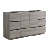 Fresca FCB9360MGO-S Lazzaro 60" Gray Wood Free Standing Single Sink Modern Bathroom Cabinet