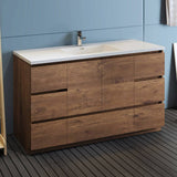 Fresca FCB9360RW-S-I Lazzaro 60" Rosewood Free Standing Modern Bathroom Cabinet with Integrated Single Sink