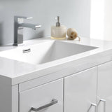 Fresca FCB9436WH-L-I Imperia 36" Glossy White Free Standing Modern Bathroom Cabinet with Integrated Sink - Left Version