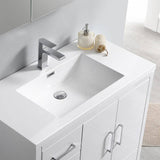 Fresca FCB9436WH-L-I Imperia 36" Glossy White Free Standing Modern Bathroom Cabinet with Integrated Sink - Left Version