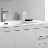 Fresca FCB9436WH-L-I Imperia 36" Glossy White Free Standing Modern Bathroom Cabinet with Integrated Sink - Left Version