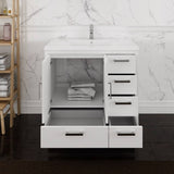 Fresca FCB9436WH-R-I Imperia 36" Glossy White Free Standing Modern Bathroom Cabinet with Integrated Sink - Right Version