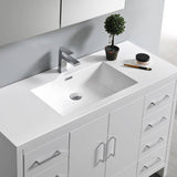 Fresca FCB9448WH-I Imperia 48" Glossy White Free Standing Modern Bathroom Cabinet with Integrated Sink