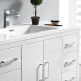 Fresca FCB9448WH-I Imperia 48" Glossy White Free Standing Modern Bathroom Cabinet with Integrated Sink