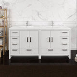 Fresca FCB9472WH-I Imperia 72" Glossy White Free Standing Double Sink Modern Bathroom Cabinet with Integrated Sink