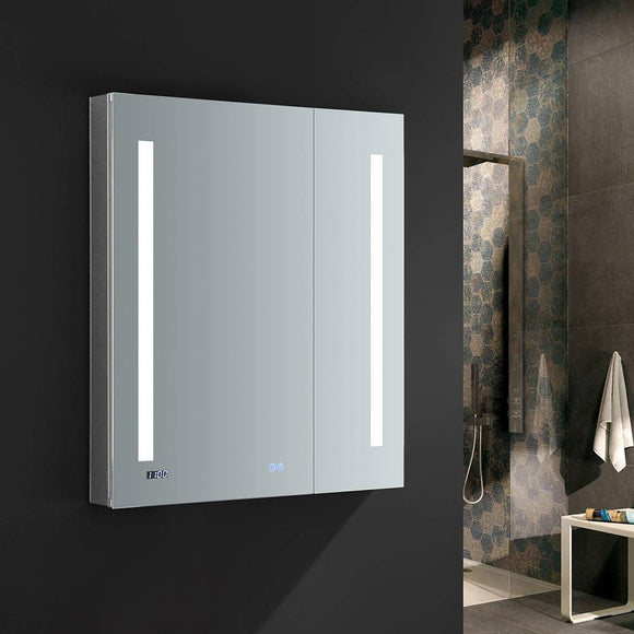 Fresca FMC013036 Tiempo 30" Wide x 36" Tall Bathroom Medicine Cabinet with LED Lighting