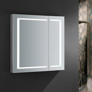 Fresca FMC023636 Spazio 36" Wide x 36" Tall Bathroom Medicine Cabinet with LED Lighting