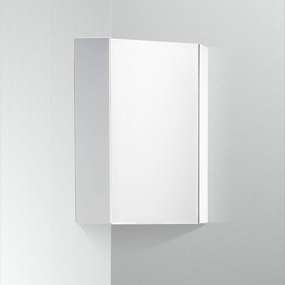 Fresca FMC5082WH Coda 14" White Corner Medicine Cabinet with Mirror Door