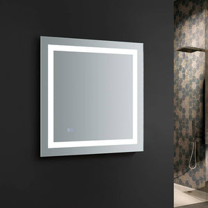 Fresca FMR023030 Santo 30" Wide x 30" Tall Bathroom Mirror with LED Lighting