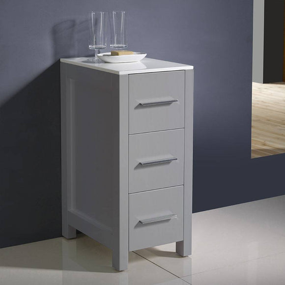 Fresca FST6212GR Torino 12" Bathroom Linen Side Cabinet in Grey