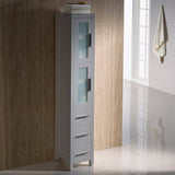 Fresca FST6260GR Torino Tall Bathroom Linen Side Cabinet in Grey