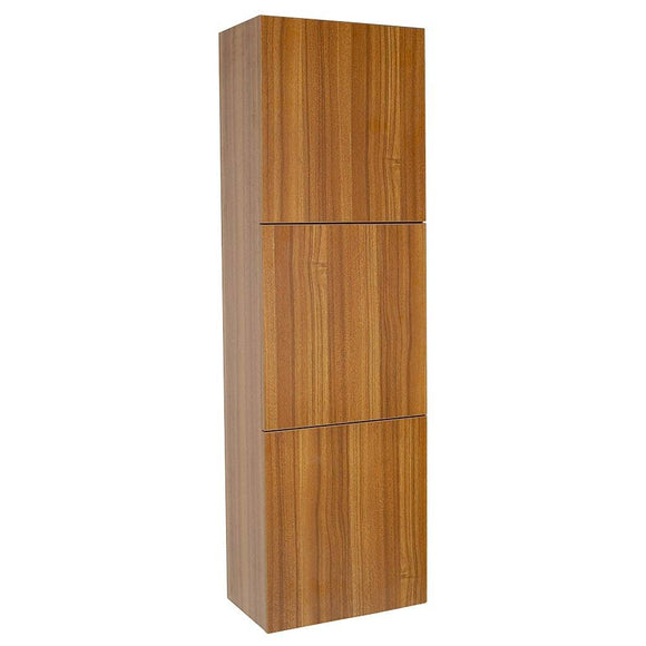 Fresca FST8090TK Bathroom Linen Side Cabinet with 3 Large Storage Areas in Teak