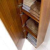 Fresca FST8090TK Bathroom Linen Side Cabinet with 3 Large Storage Areas in Teak