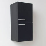 Fresca FST8091BW Bathroom Linen Side Cabinet with 2 Storage Areas in Black