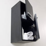 Fresca FST8091BW Bathroom Linen Side Cabinet with 2 Storage Areas in Black