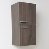 Fresca FST8091GO Bathroom Linen Side Cabinet with 2 Storage Areas in Gray Oak