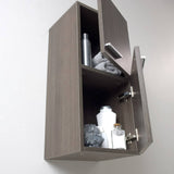 Fresca FST8091GO Bathroom Linen Side Cabinet with 2 Storage Areas in Gray Oak