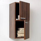 Fresca FST8091GW Bathroom Linen Side Cabinet with 2 Storage Areas in Walnut