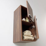 Fresca FST8091GW Bathroom Linen Side Cabinet with 2 Storage Areas in Walnut