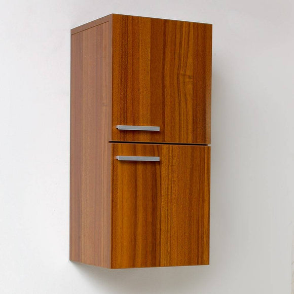 Fresca FST8091TK Bathroom Linen Side Cabinet with 2 Storage Areas in Teak