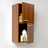 Fresca FST8091TK Bathroom Linen Side Cabinet with 2 Storage Areas in Teak