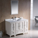 Fresca FVN20-122412AW Oxford 48" Traditional Bathroom Vanity with 2 Side Cabinets in Antique White