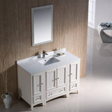 Fresca FVN20-122412AW Oxford 48" Traditional Bathroom Vanity with 2 Side Cabinets in Antique White