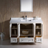 Fresca FVN20-122412AW Oxford 48" Traditional Bathroom Vanity with 2 Side Cabinets in Antique White