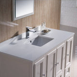 Fresca FVN20-122412AW Oxford 48" Traditional Bathroom Vanity with 2 Side Cabinets in Antique White