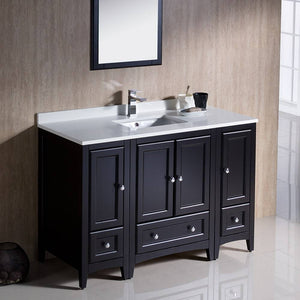 Fresca FVN20-122412ES Oxford 48" Traditional Bathroom Vanity with 2 Side Cabinets in Espresso