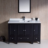 Fresca FVN20-122412ES Oxford 48" Traditional Bathroom Vanity with 2 Side Cabinets in Espresso