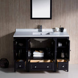 Fresca FVN20-122412ES Oxford 48" Traditional Bathroom Vanity with 2 Side Cabinets in Espresso