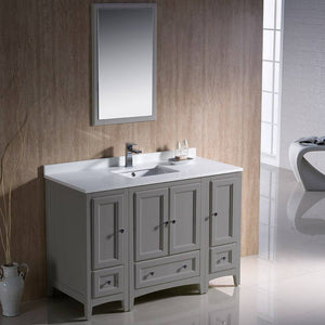 Fresca FVN20-122412GR Oxford 48" Gray Traditional Bathroom Vanity with 2 Side Cabinets